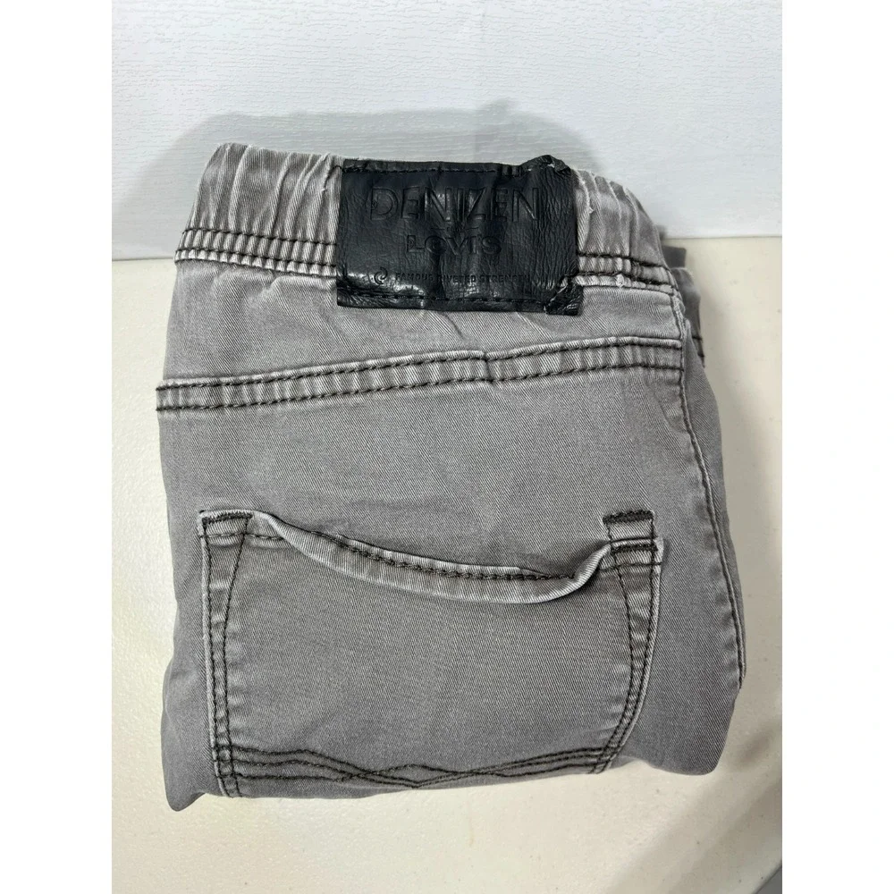 Levi Denizen Mens 28x27 Joggers Grey Pants Elastic Waist Drawstring Slim Taper